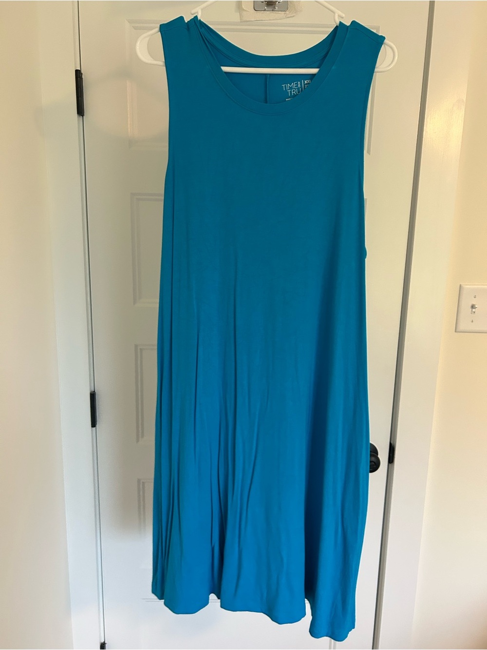 Time and Tru Teal Sleeveless Midi Swing Dress